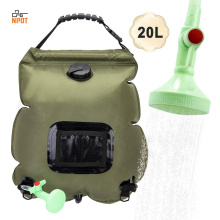 NPOT Solar Shower Bag with Removable Hose and On-Off Switchable Shower Head for Camping Outdoor